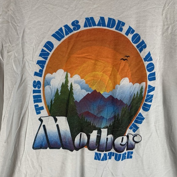 Mother Women's T Shirt L Graphic Tee The Rowdy Crewneck You and Me Nature NWT - Picture 1 of 10